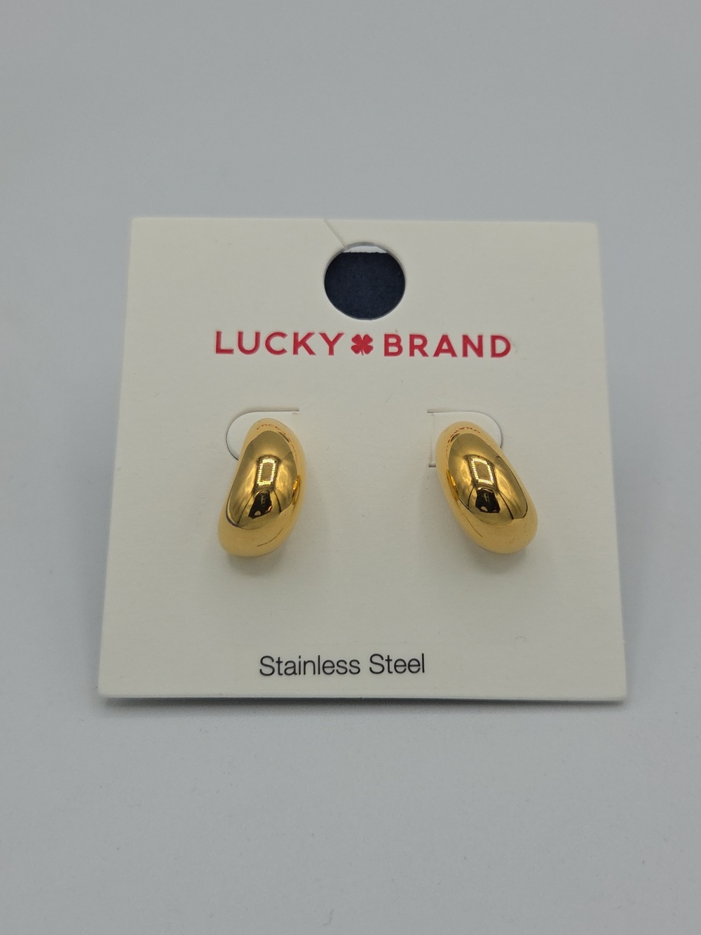 5 for $25! Lucky Brand Gold Polished Hoop Stud Earrings